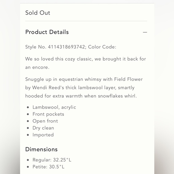 Anthropologie Field of Flowers Dressage Coat Size XSP NWT. - Picture 6 of 16